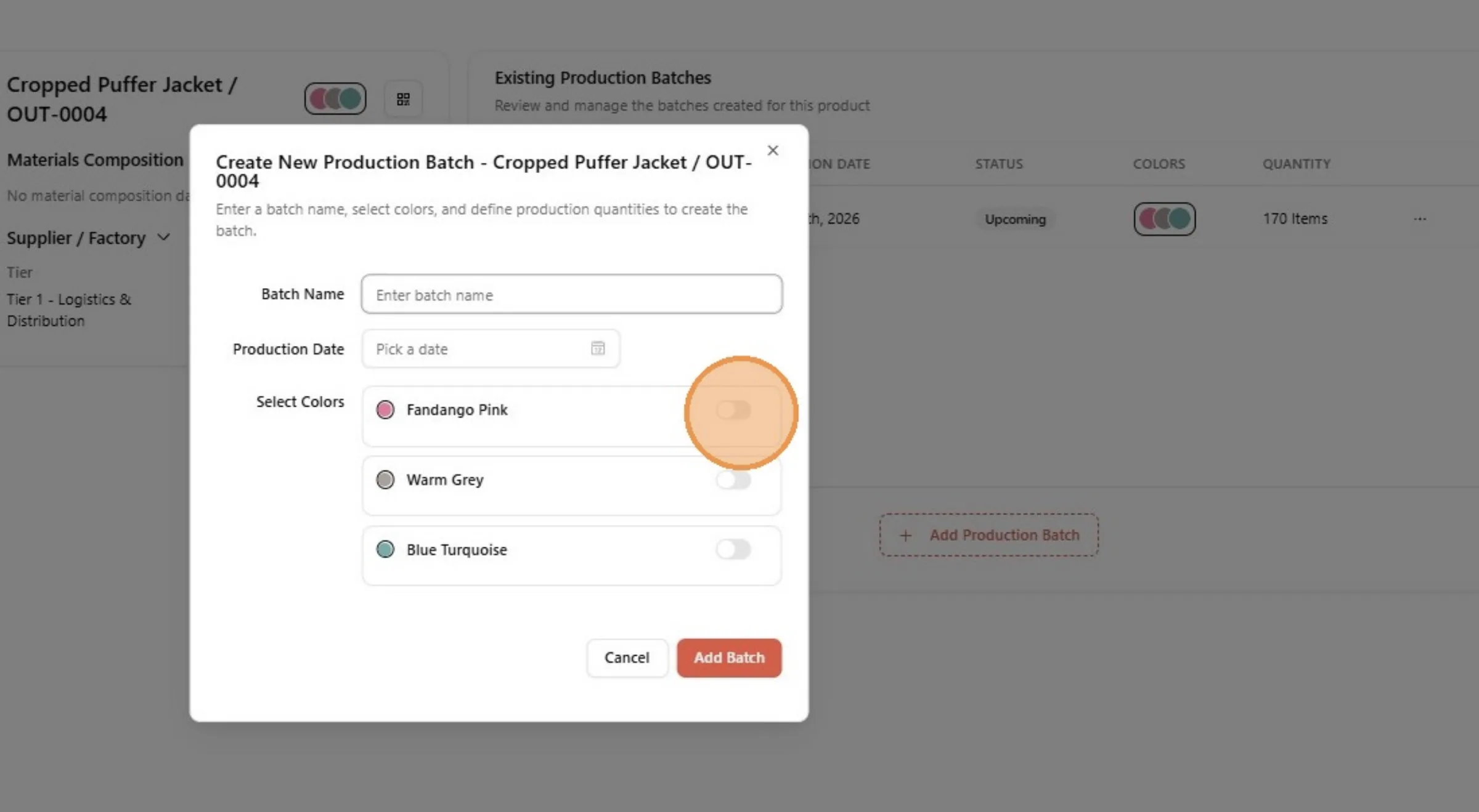 Repeat the same steps when Connect your Style Production Batches in Vestis Labs to Shopify to add another the production…