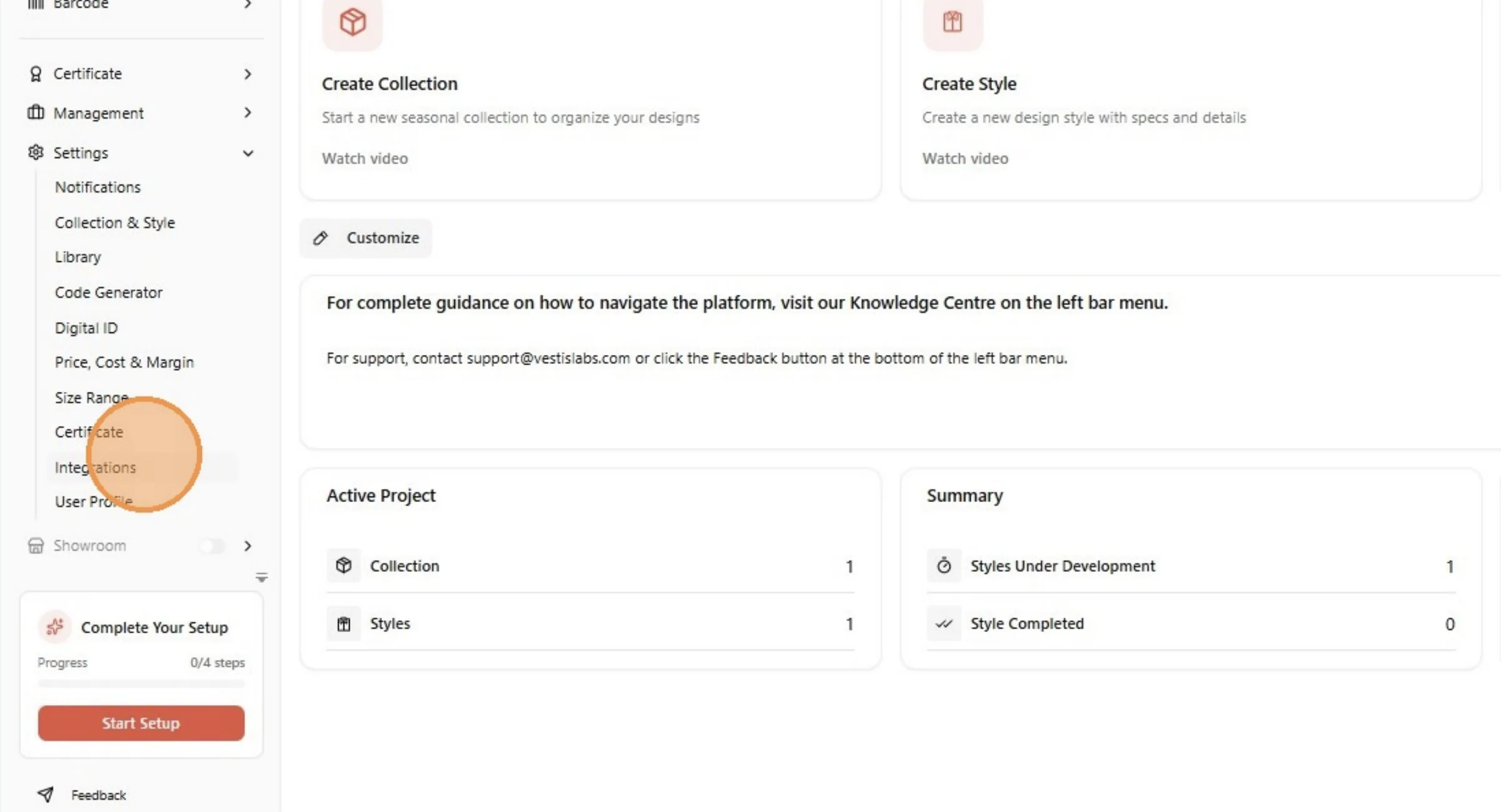 Click "Integrations"