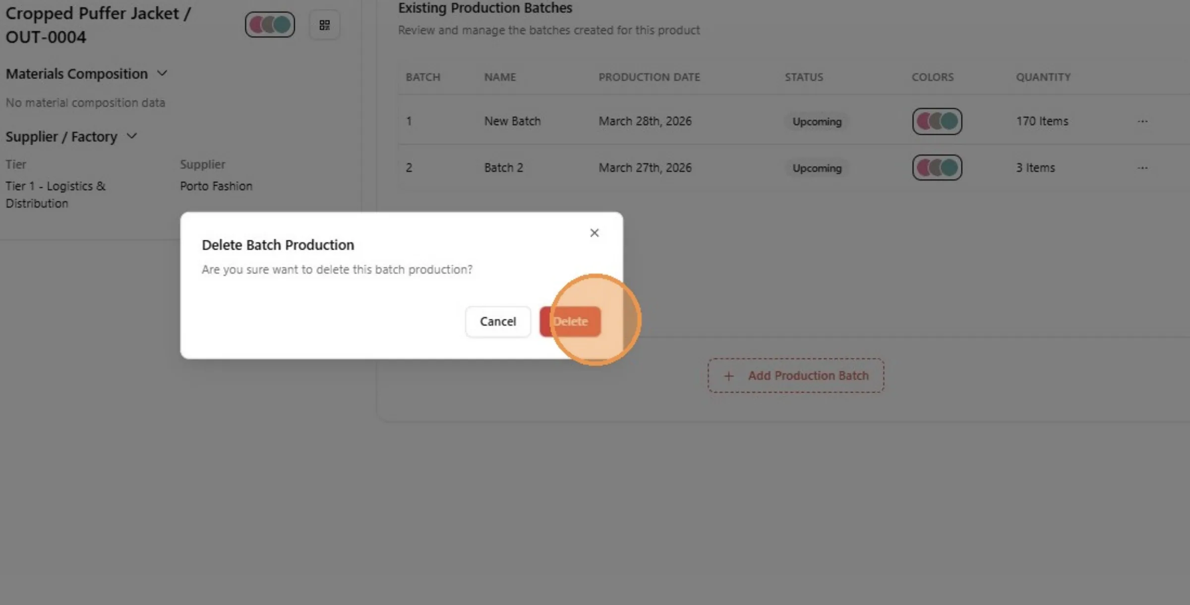Click "Delete"