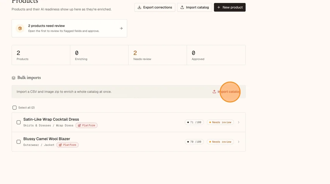 Bulk Import Option