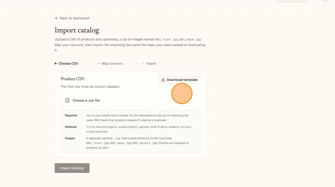 Upload a Product CSV
