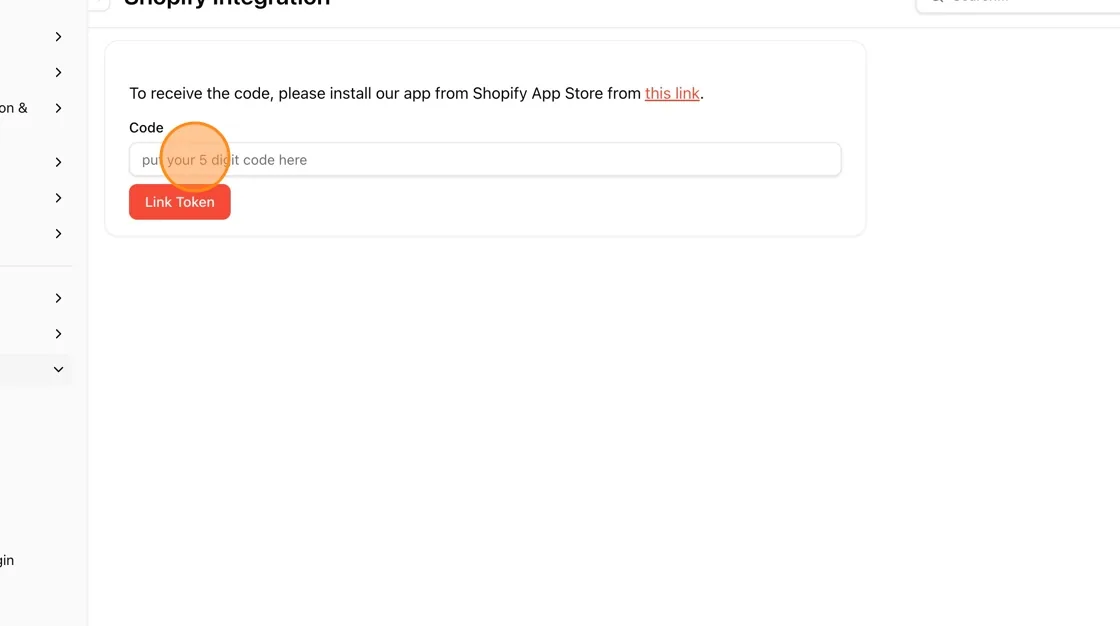 View the Shopify Integration screen