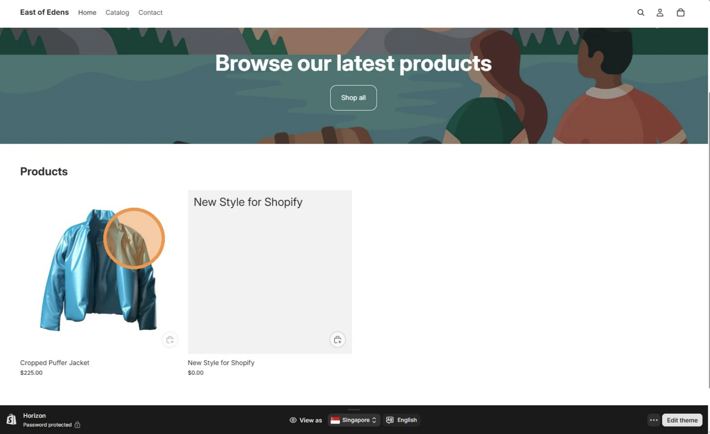 Select a product that has been integrated with Shopify and has a Vestis Lab ID.