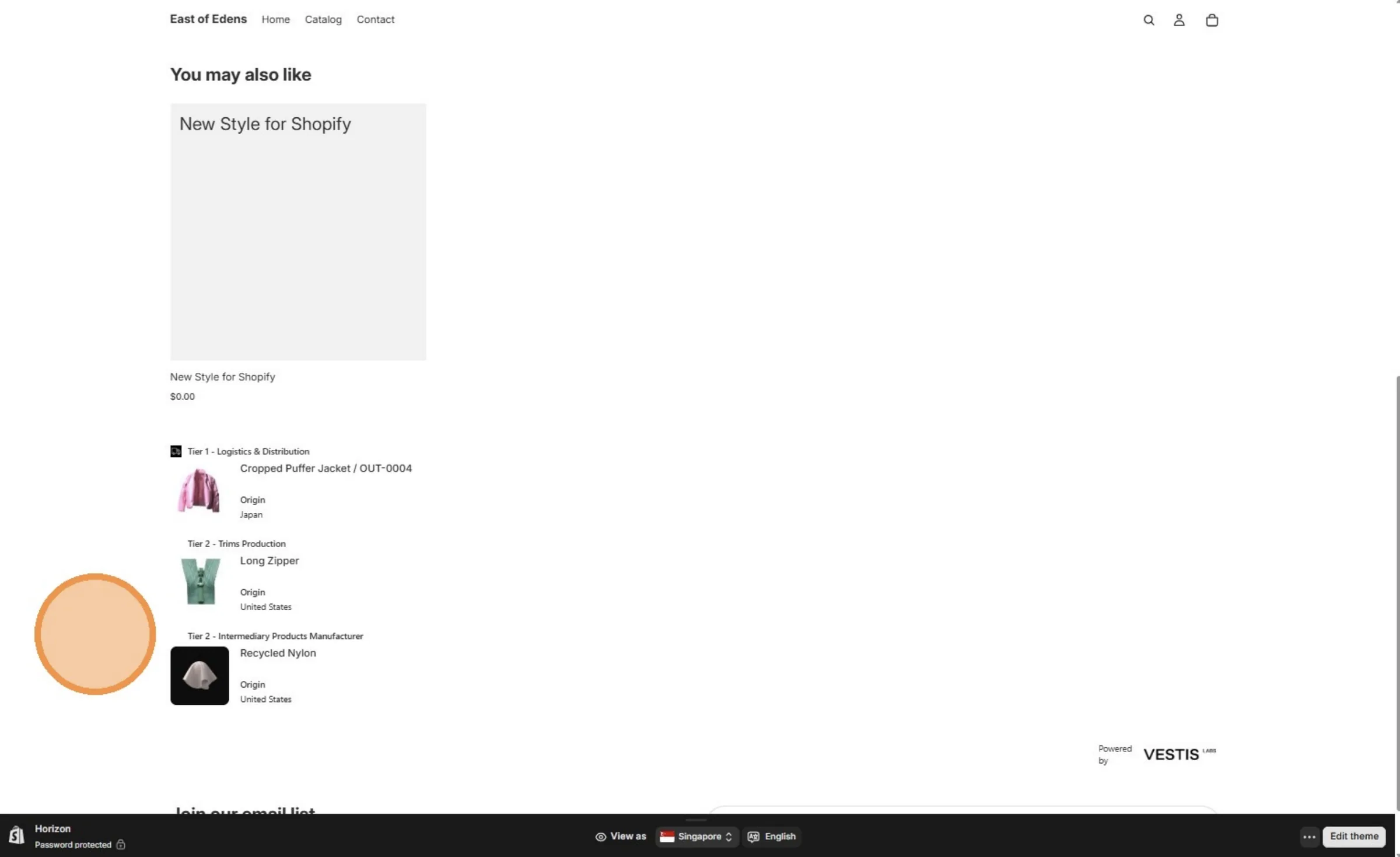 Scroll to the bottom of the page and confirm that the Product Journey is displayed, indicating a successful embed.