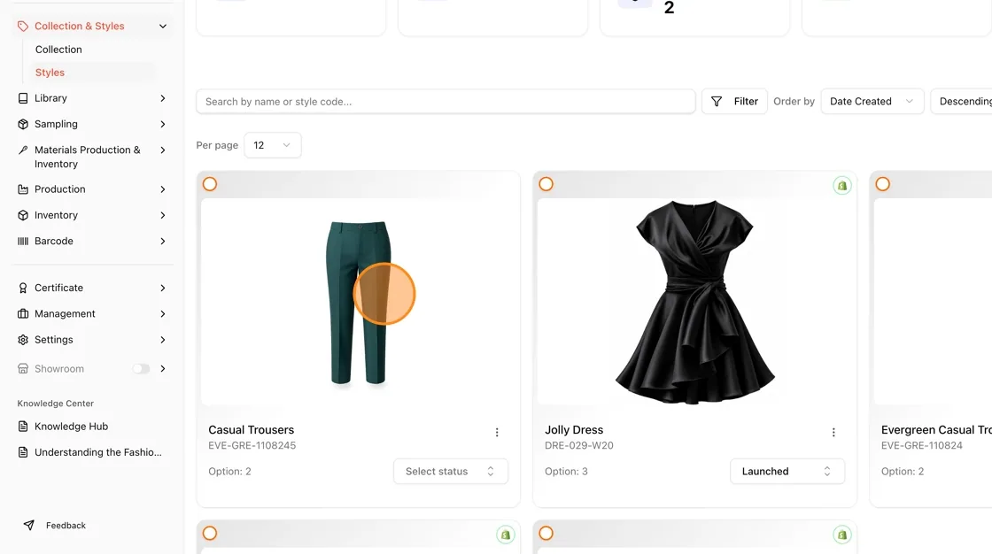 Go to Collection & Styles Styles, then click on the product you want to sync.