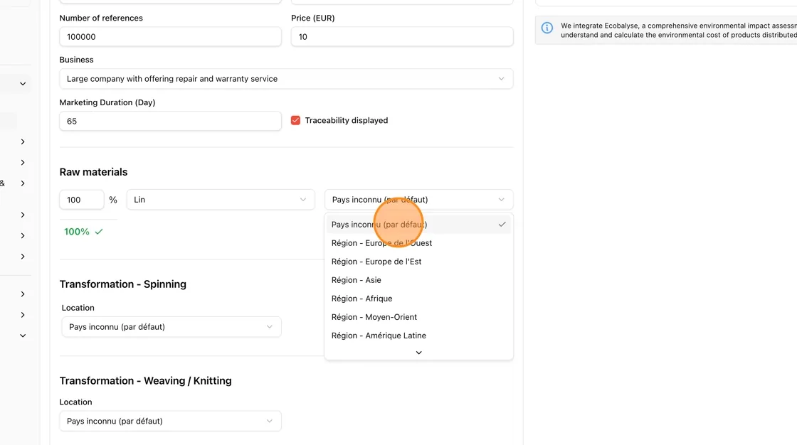 Reopen the Location dropdown under Ennoblement if needed to confirm or adjust the region.
