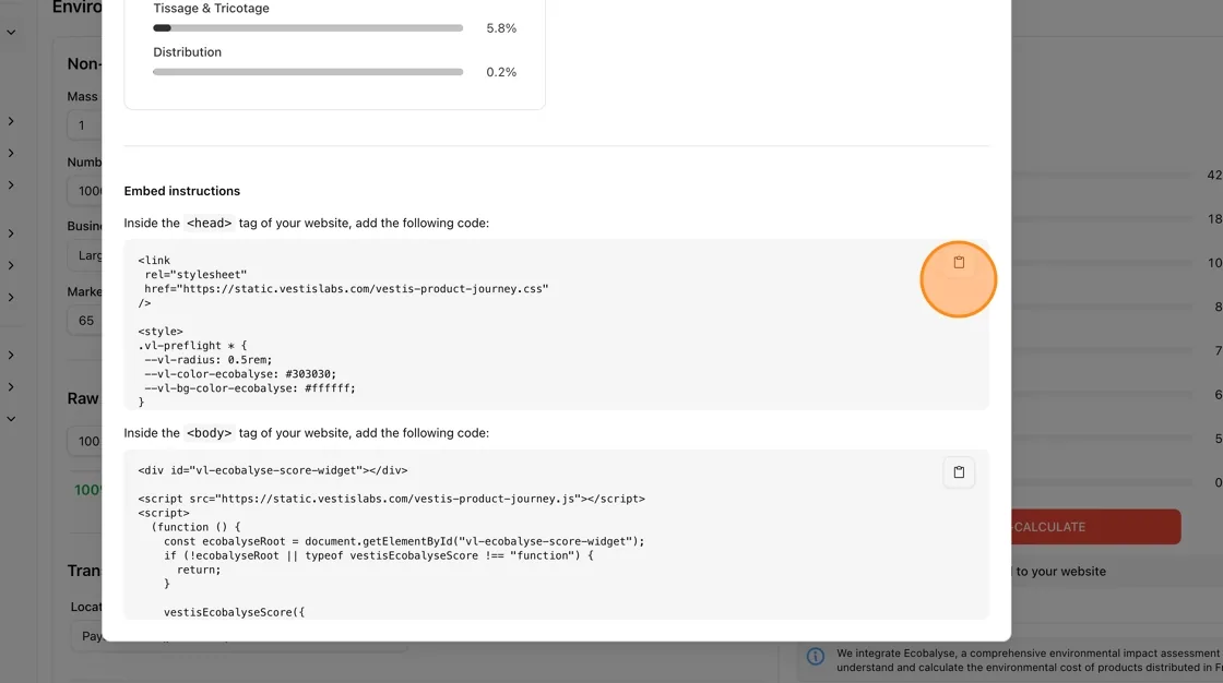 Scroll down to Embed instructions.