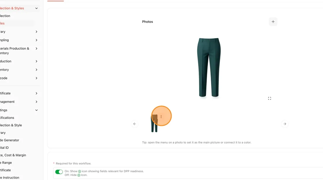 On the Styles page, go to the Photos section.