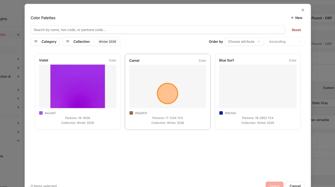 A dropdown appears with two options: From Library or Custom Color.