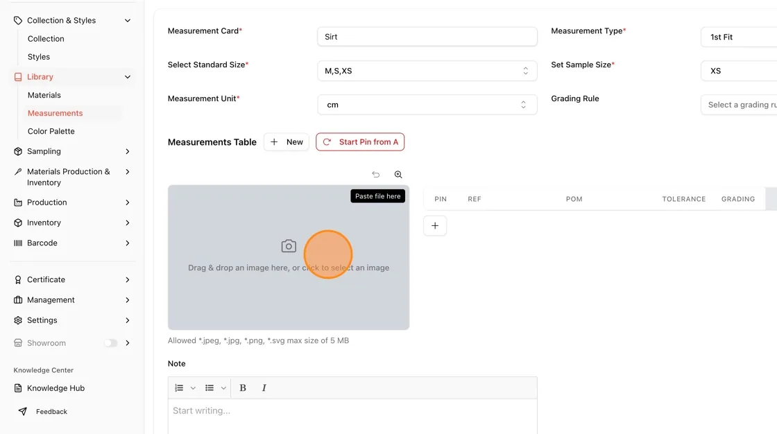 Note: Optionally, select a Grading Rule template if available (e.g., a previously saved grading rule will appear in the…