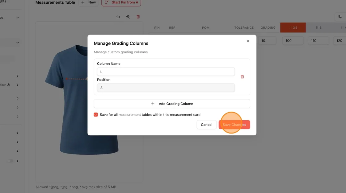 Click "Save Changes" to confirm.