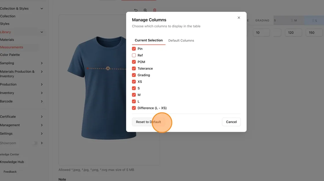 To restore the original setup, click Reset to Default.