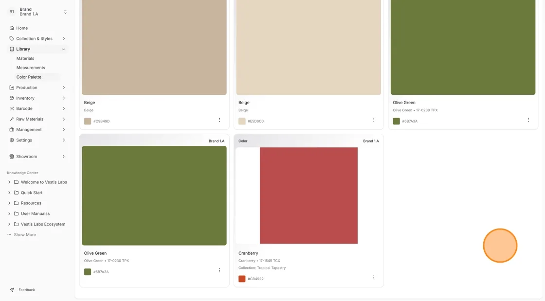 Your color palette entry has now been successfully created and will appear in the color palette library.