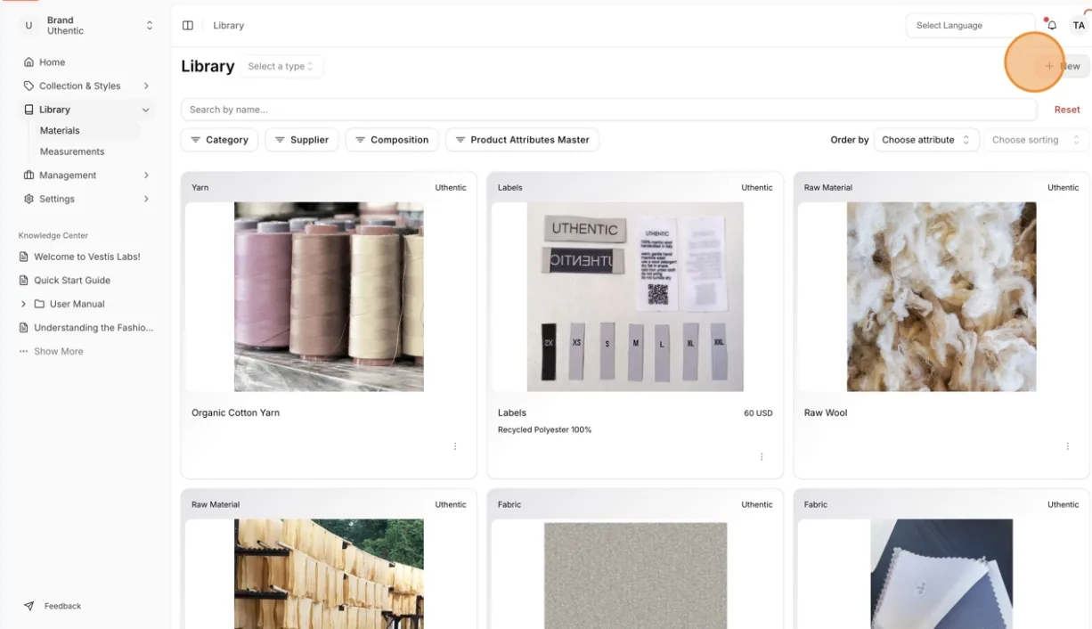 Select +New in the upper-right corner to create a new product.