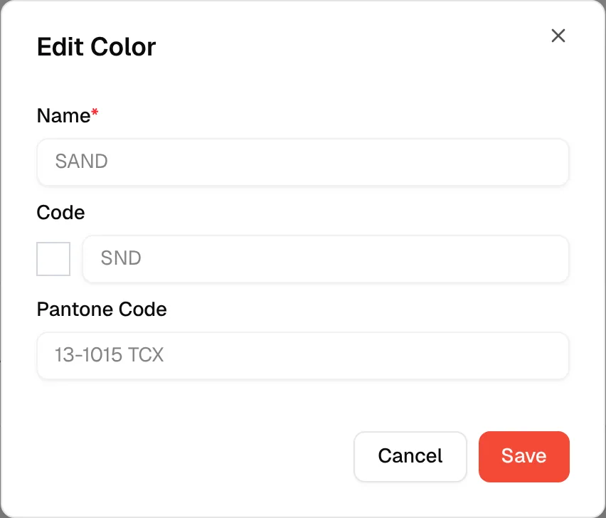 The Edit Color dialog opened with the pencil icon next to the colour name