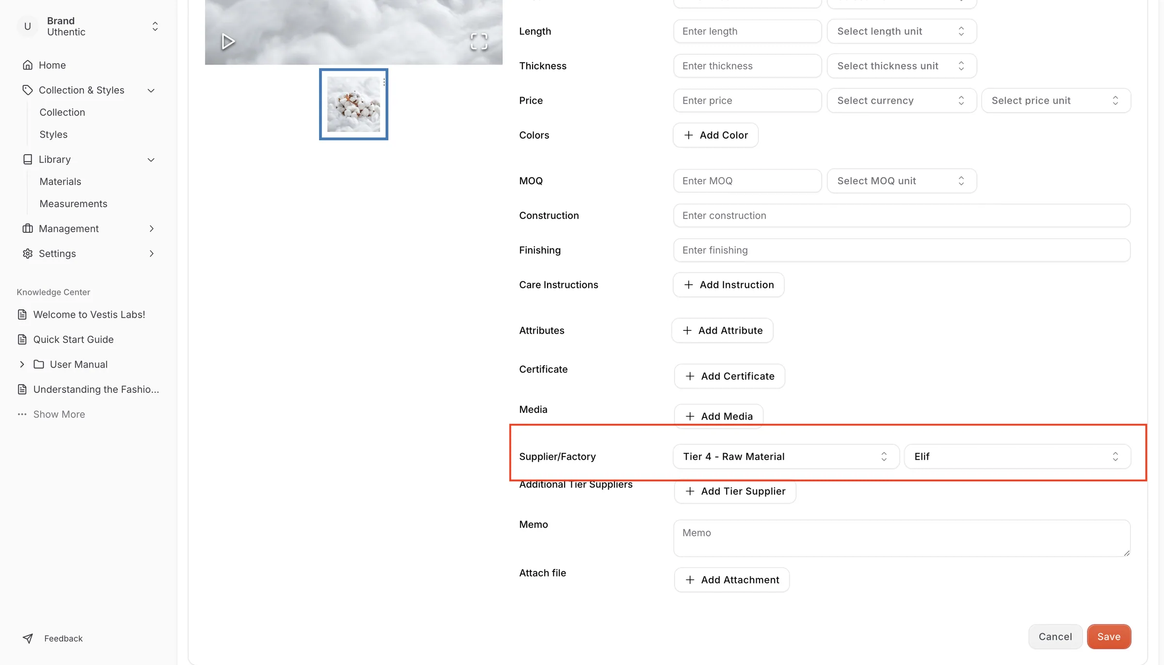 For example, Users can create from the Tier 4 (Lowest) - Raw Material Suppliers.