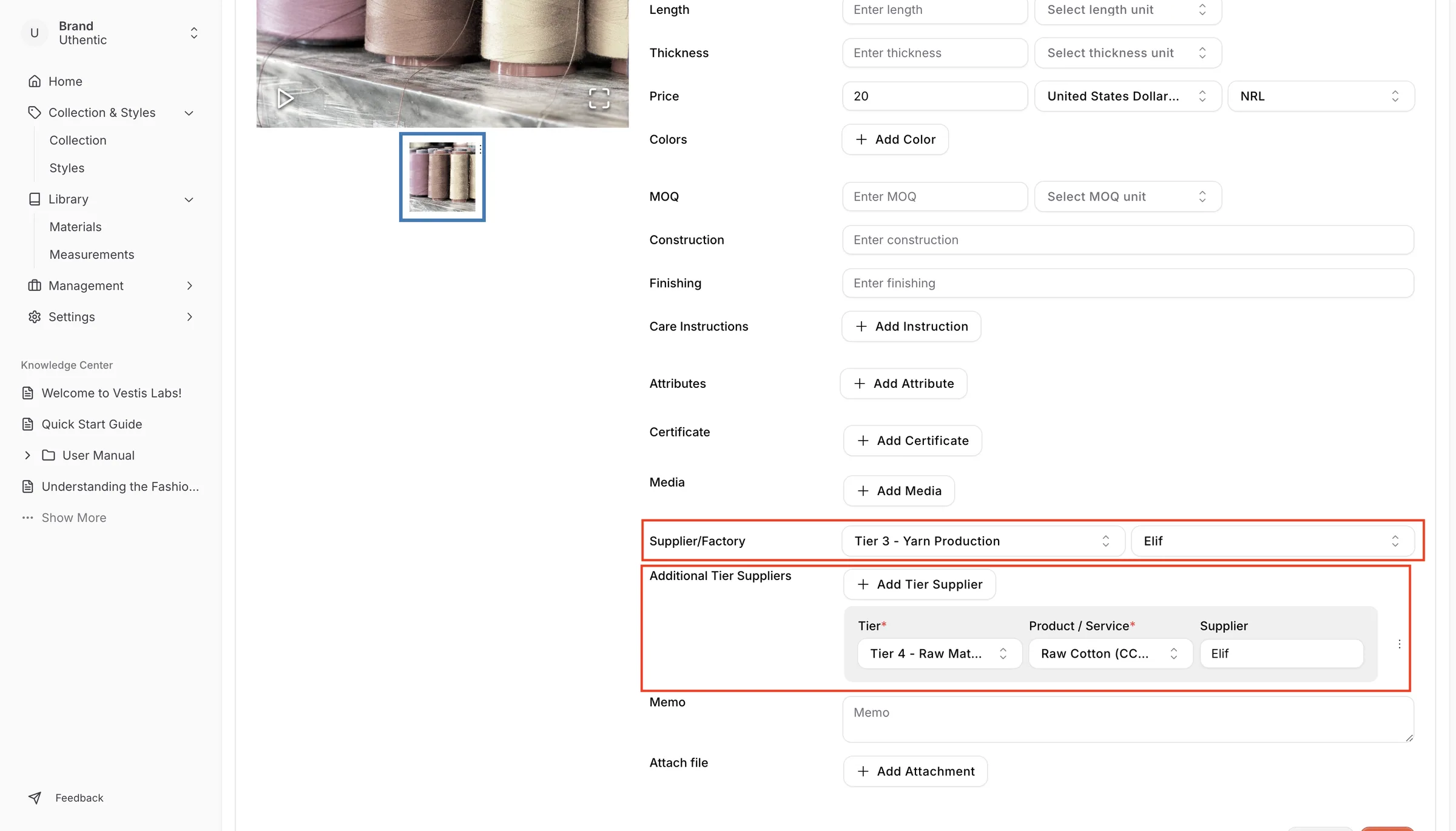 For example, Users can create from the Tier 4 (Lowest) - Raw Material Suppliers.