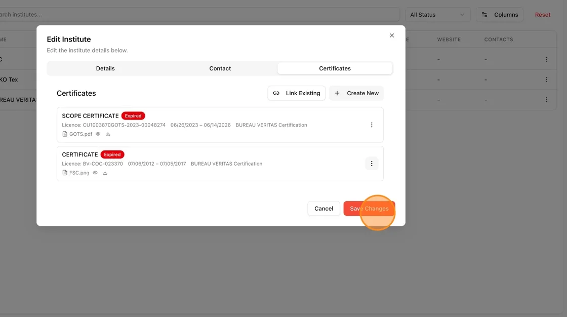 Click Save Changes to finalize all updates.