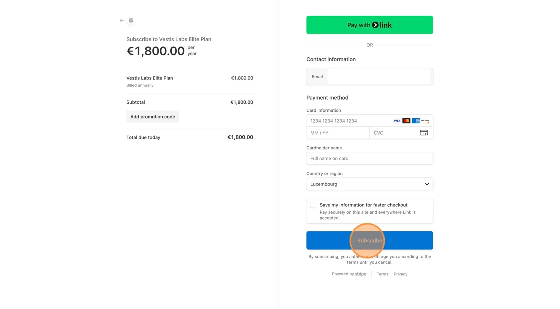 Wait until a confirmation message appears indicating that your payment was successful.
