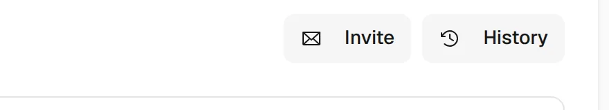 The Invite and History buttons at the top right of the Users page