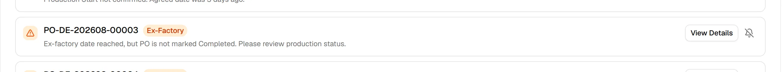 A review alert with its View Details button