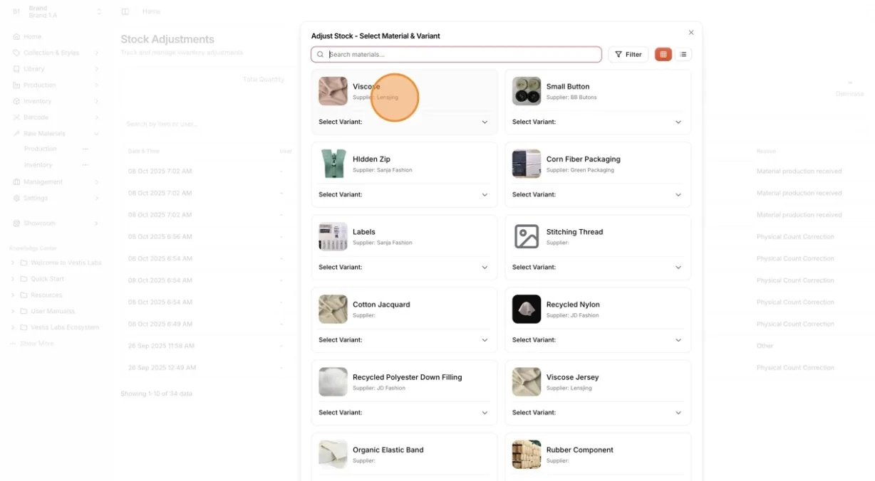 Find and select the item you want to adjust.