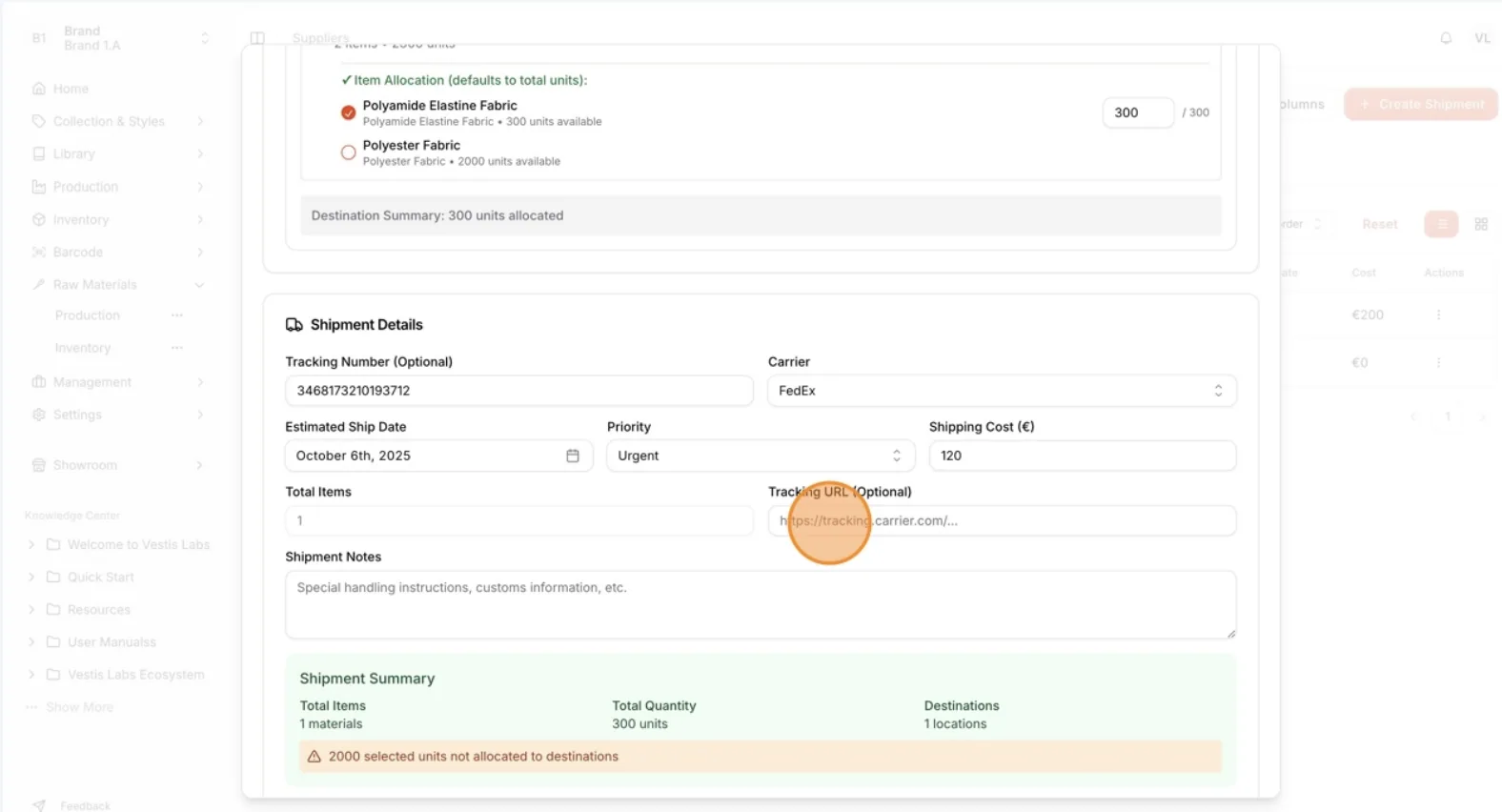 Before proceeding, review the shipment summary to verify all information, including factory, items, quantities, and…