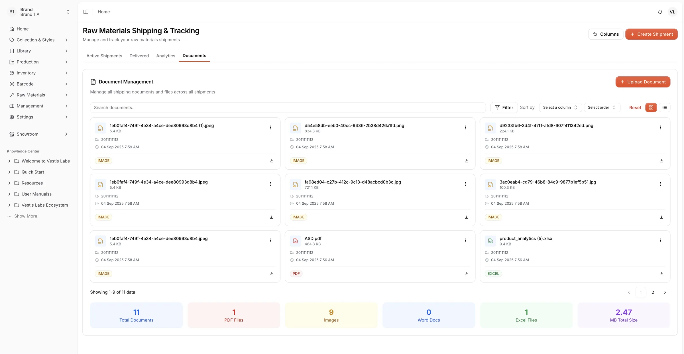 The Document page in the Raw Materials Shipping & Tracking allows users to manage all shipment-related documents in one…