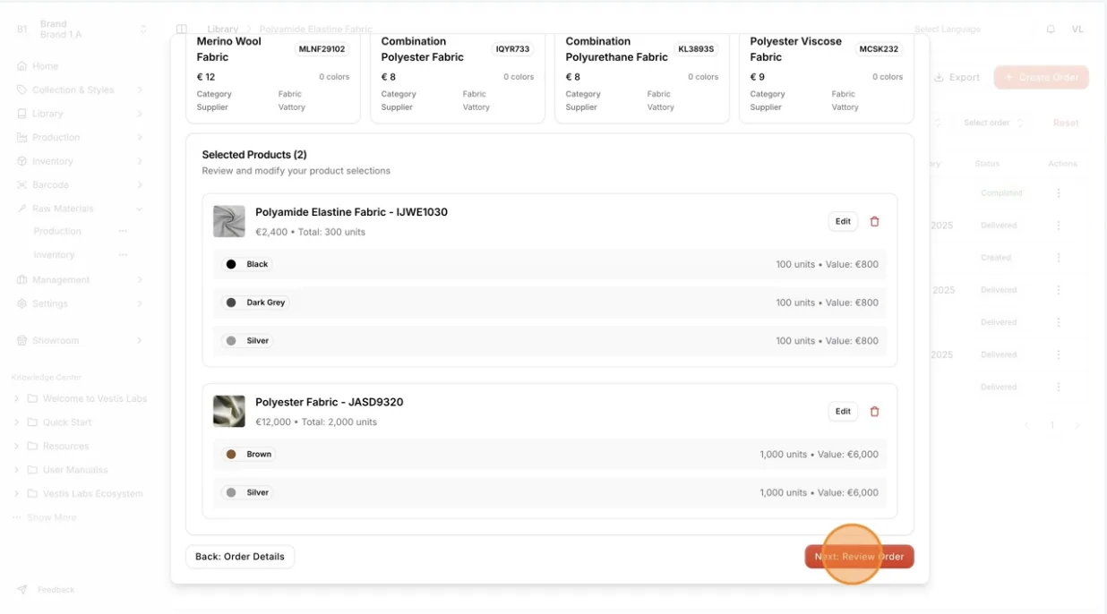 Click Next: Review Order