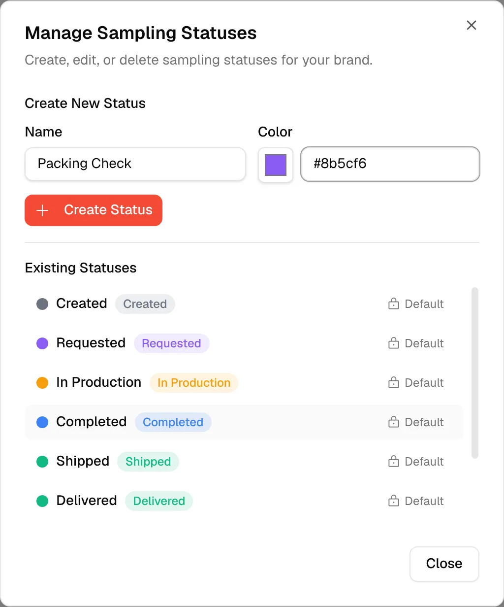 The Color field with the colour picker and a hex code typed next to it