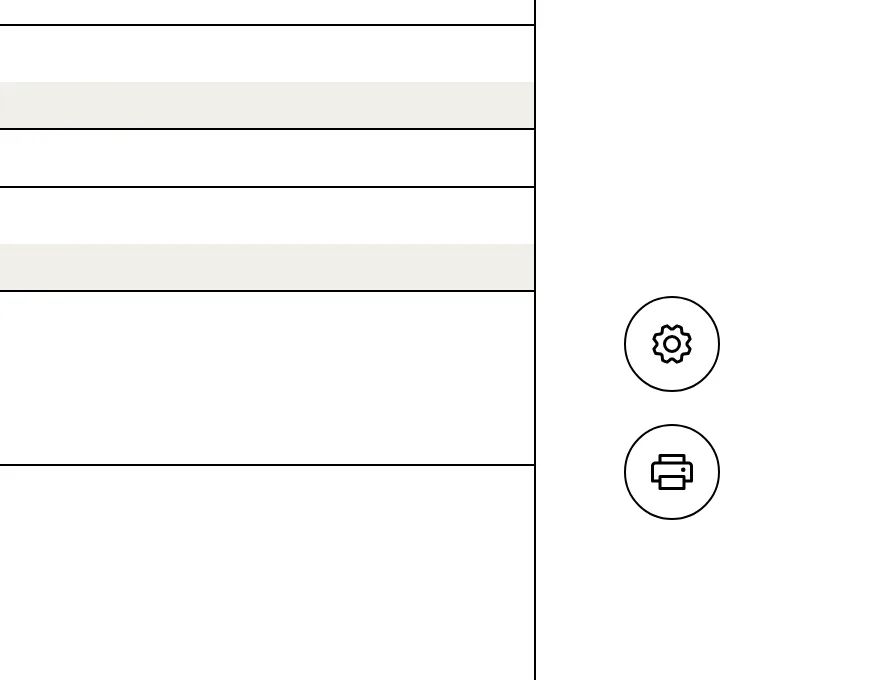 The printer icon under the gear icon at the bottom right of the order sheet
