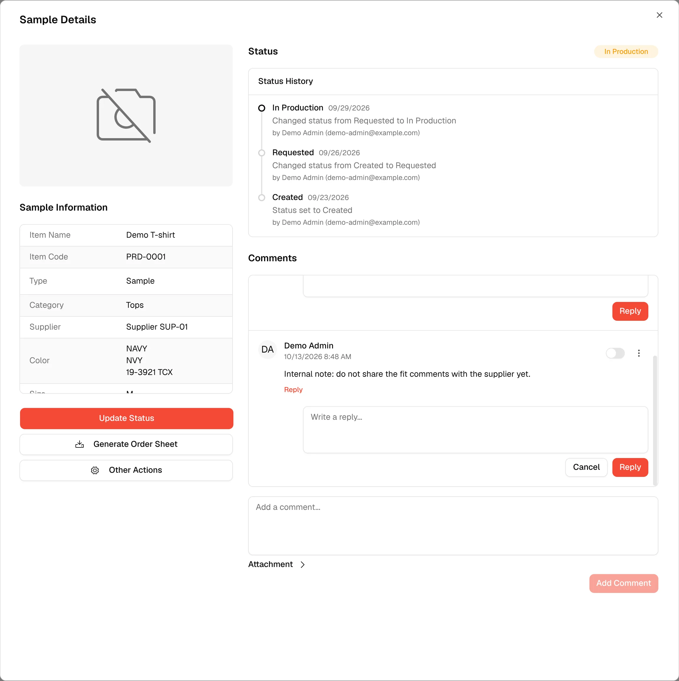 The reply box under a comment, with Cancel and Reply buttons