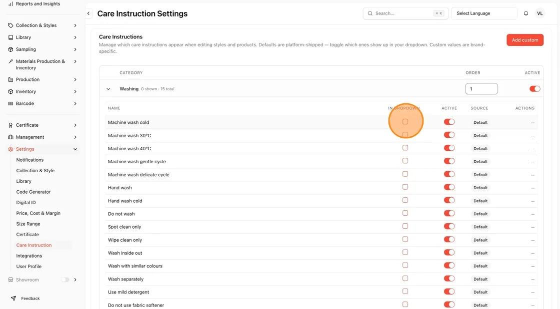Uncheck to hide it from selection menus.