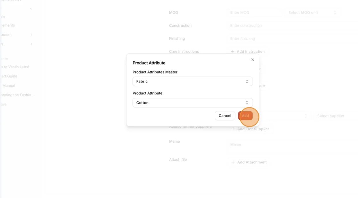 Nb: You can also update the attributes to the created Material Library,