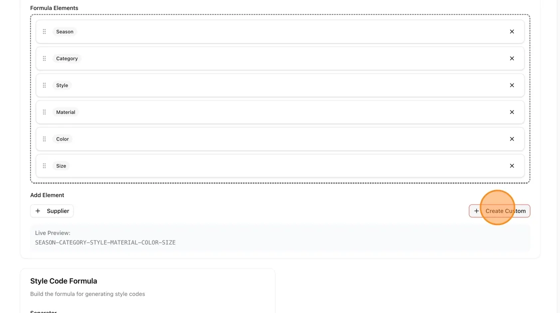 Click on the "+ Custom Elements" to create a custom content.