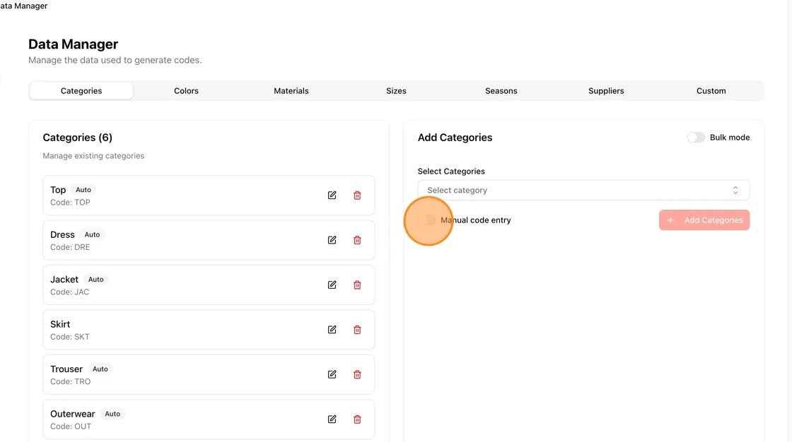 Users can add the code manually.