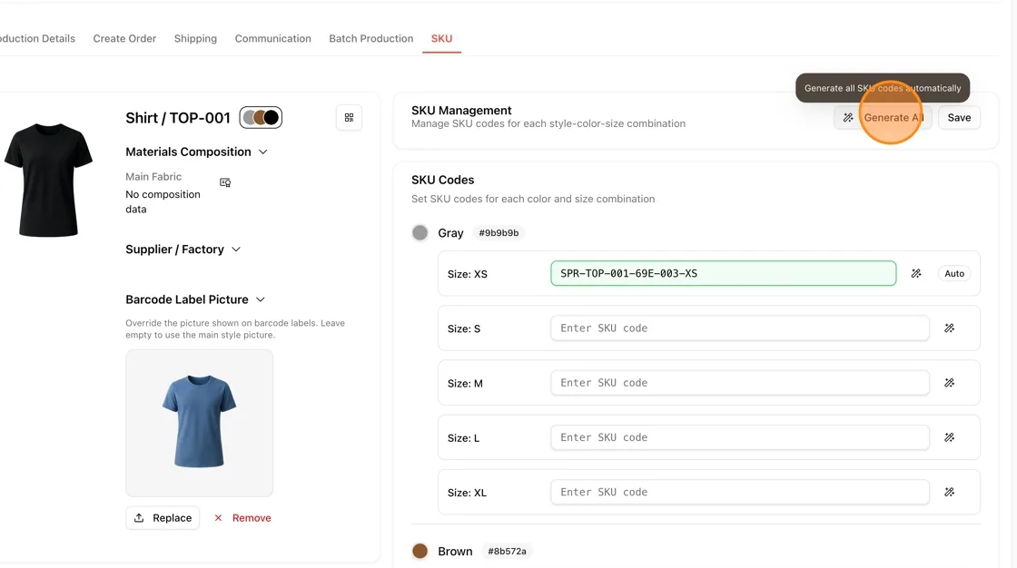 Click “Generate All” to generate all style categories, or manually select individual categories as needed.