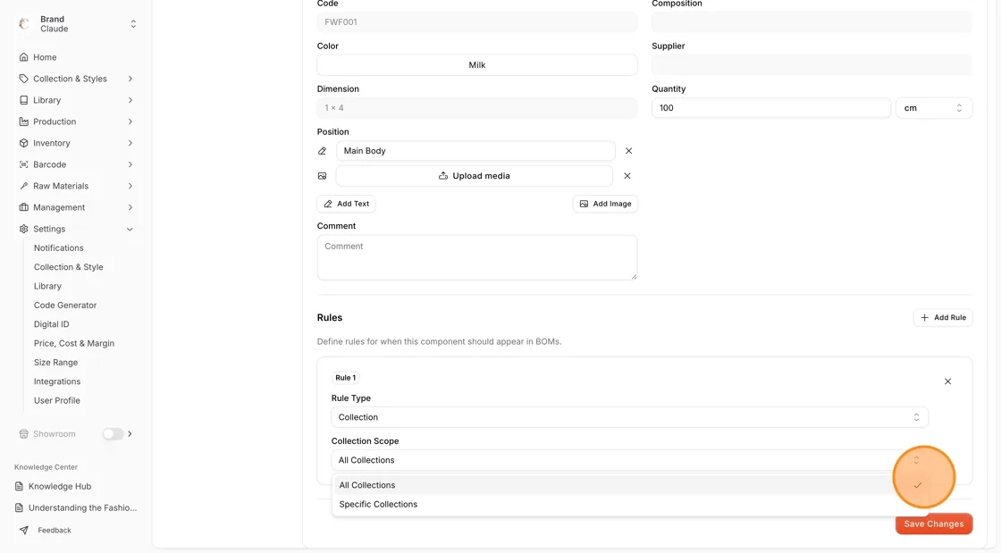 Choose the Rule Type, such as Collection or Categories.