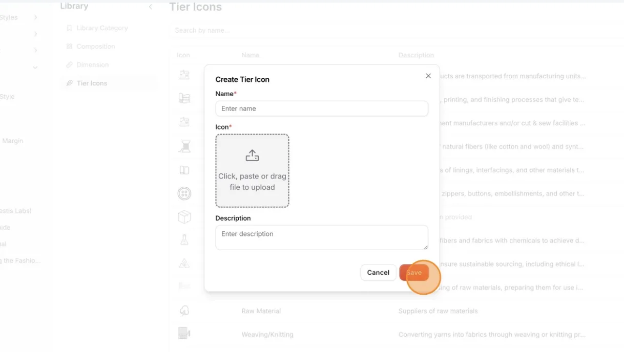 Navigate to Settings Library from the left bar menu.